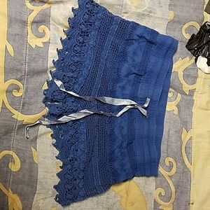 Blue lacey shorts